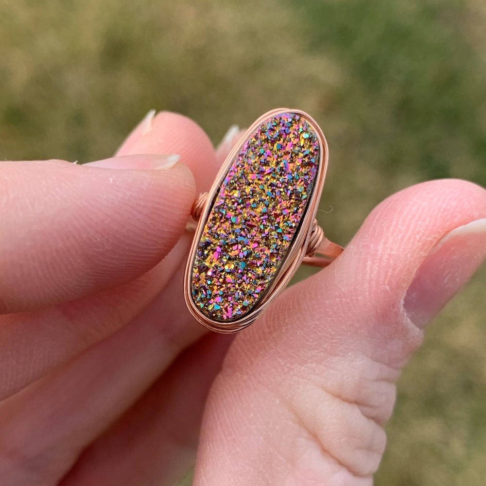 NWOT Long Oval Unicorn Druzy Ring
